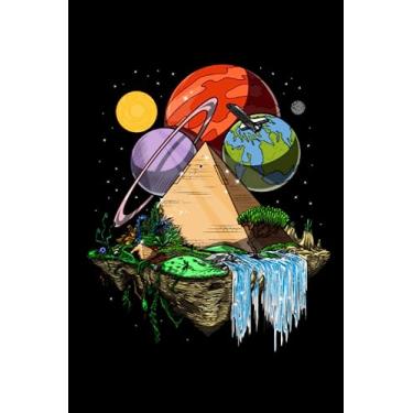 Imagem de Ancient Egyptian Mythology Notebook: Floating Ancient Egyptian Pyramid Black Lined Notebook