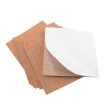 Imagem de YHXiXi 30 peças de placa quadrada de cortiça com suporte de azulejos de cortiça com forte adesivo autoadesivo, folhas de cortiça para porta-copos DIY