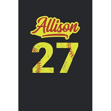 Imagem de Allison 27: Softball Dotgrid Notebook for Catcher/Pitcher Girls Training Journal at Sports, High School, College, University