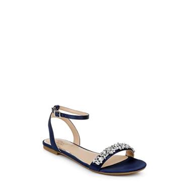 Imagem de Jewel Badgley Mischka Sapatilhas minimalistas adornadas com cristal Ohara, Azul marino, 38