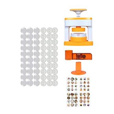 Imagem de UGPLM DIY Pin Badge Button Maker Button Maker Machine Equipment 55mm Simple Using Lightweight Brooch Pin Making Machine Badge Die Mold for Mirror with 48 Set, 15cmx14cmx9cm