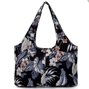 Imagem de HAWEE Bolsa tote com compartimento de guarda-chuva molhado e bolsa de ombro com zíper para laptop de 13,3 polegadas para mulheres trabalhar/compras/enfermagem, Flor do Havaí, One Size, Utilitário