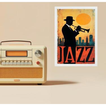 Imagem de Quadro Músico Jazz - Homem Com Trompete 45x34cm - Quadros On-line, Mol