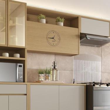 Imagem de Armário Aéreo 1 Porta com Relógio Condessa 100% Mdf 120cm - Nesher Móv