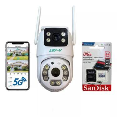 Imagem de Kit Câmera 5g Lente Dupla Externa + Cartão De Memória 64gb - LOF-V