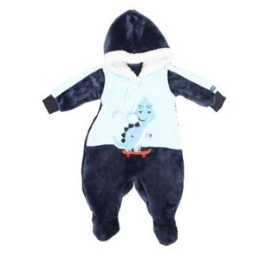 Imagem de Macacão Luxo Pelo Bebê Menino Bordado Inverno Lessa B8905-Masculino