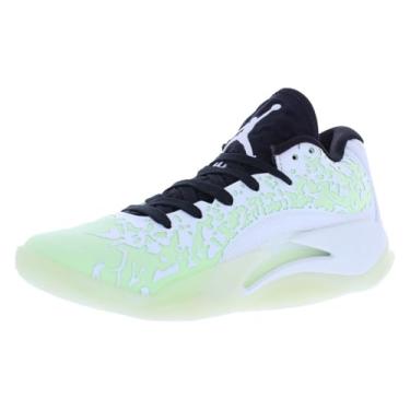 Imagem de Nike Zion 3 Tênis de basquete infantil grande (DV3869-018, preto/laranja laser/pulseira cítrica/branco), Branco/Branco/Preto/Branco, 19
