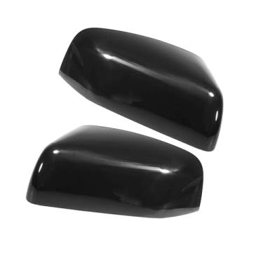 Imagem de Hihaha Tampa do espelho retrovisor nº LR019962/LR019961 - Tampa do espelho da porta dianteira esquerda direita do carro - para Land Rover LR2 2011 2012 plástico preto - 1 par de material durável