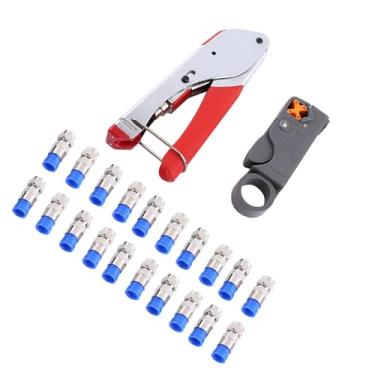 Imagem de Cabo de Compressão Fio Stripper RG6 RG59 Ferramenta de Alicate de Crimpagem Com F Conector Home Theater Sistemas de Satélite Terminação para Cabo Coaxial