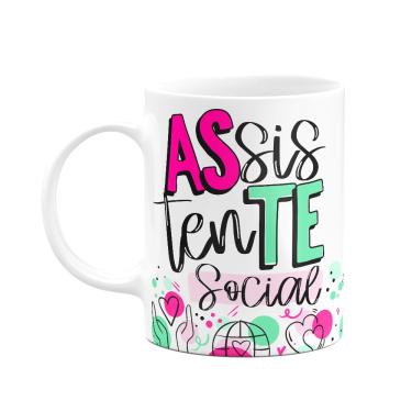 Imagem de Caneca profissões - Assistente Social - 325ml branca - M2