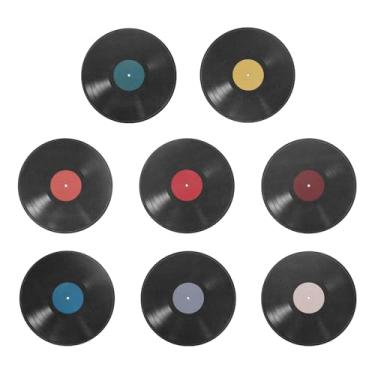 Imagem de PATIKIL Adesivos de parede de discos de vinil, 1 conjunto de CD de disco de vinil para decoração estética de parede, ornamentos decorativos para sala de música, decoração de festa de rock DIY, 8 cores