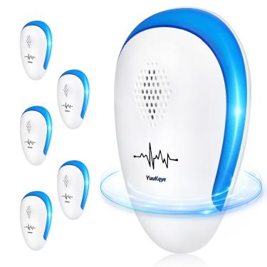 Imagem de Yuukqye Repelente Ultrassônico De Pragas, 6 Pacotes, Repelente De Pragas Ultrassônico Plug-In, Repelente Interno Para Infestação Interna De Baratas, Controle De Pragas De Ratos, Formigas, Aranhas, I