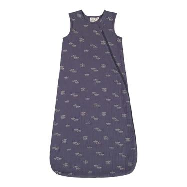 Imagem de Deux par Deux Pijama de uma peça orgânica para bebês meninos, roupa de dormir infantil, Barco de papel azul marinho, 18 Months