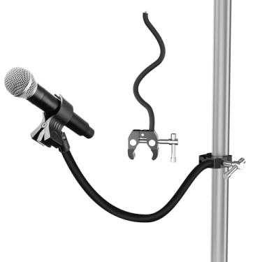 Imagem de Mippko Suporte Para Microfone Gooseneck, 19,69" Braço Ajustável Flexível Super Crab Clamp Mic Clip 3/8" -16 A 5/8" -27 Adaptador De Montagem, Compatível Com Shure/Fifine / At2020 / Pyle/Blue Snowbal