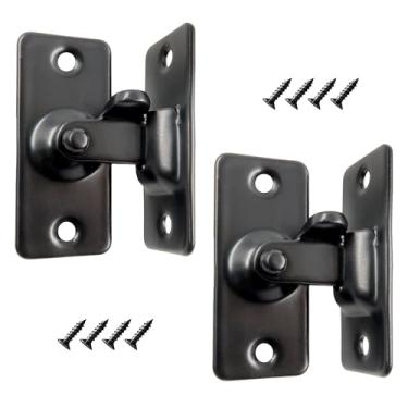 Imagem de Runseaway 2 peças de fecho de porta de 90 graus, trava de porta de celeiro de aço inoxidável, pequenos trincos de portão, trava de trava de segurança para porta de celeiro, janela de armário, porta de