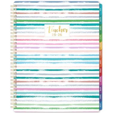 Imagem de Agenda de professores 2025-2026, agenda de aula 2025-2026, julho de 2025 - junho de 2026, 21,6 x 28 cm, agenda semanal e mensal 2025-2026, encadernação espiral, abas mensais coloridas - a melhor