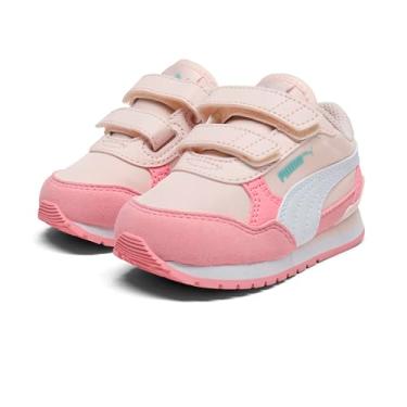 Imagem de PUMA Tênis infantil unissex St Runner Hook and Loop, Peônia-puma branco, 18