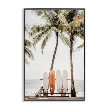 Imagem de Stupell Industries Hawaii Surfboards View Black Framed Giclee Wall Art Design por Sisi and Seb, 12 x 18