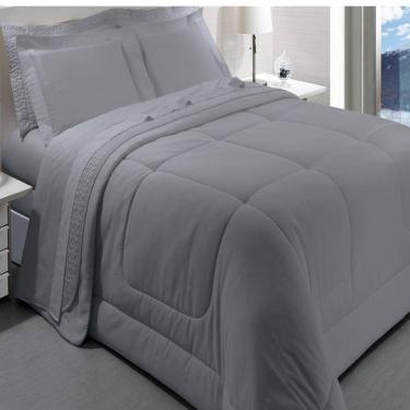 Imagem de Jogo de Cama King Kacyumara Satinée Silver 4 Peças 300 Fios