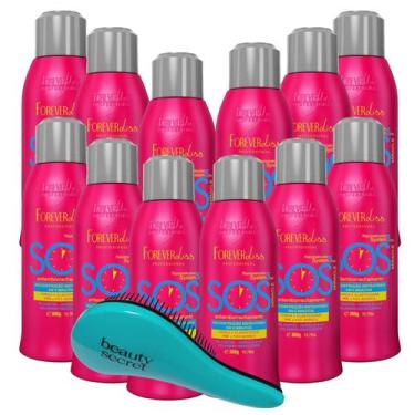 Imagem de Kit SOS Reconstrutor Forever Liss 300ml 12Uni + Escova BYS
