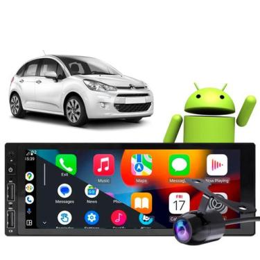 Imagem de Kit Multimídia Carplay Citroen C3 2003-2017 1 Din Mp3 + Câmera de ré -