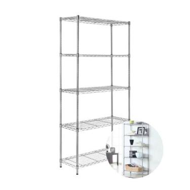 Imagem de Estante Aço 5 Prateleiras Cromada Aramada 175X60 Largura - Uteall