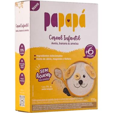 Imagem de Papapá, Cereal infantil, Petit Cereal, Avêia Integral com Banana & Ameixa, Caixa, 170g, Amarelo