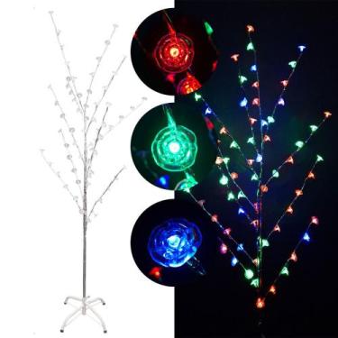 Imagem de Arvore Artificial Luminária Led Natal Festas 1,4m Colorida - Genérica,