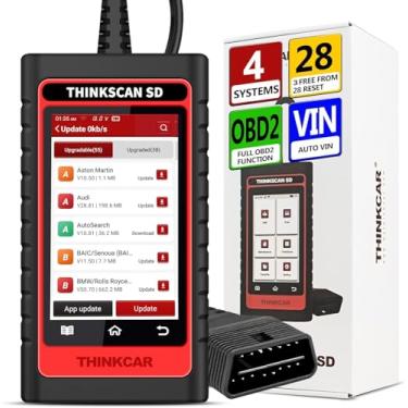 Imagem de THINKCAR Leitor de código SD2 ABS SRS com 28 redefinição (2 opcionais gratuitos) scanner automotivo completo OBD2 com redefinição de óleo automática VIN EPB SAS TPMS Reset para ferramenta de digitalização de diagnóstico de motor de carro