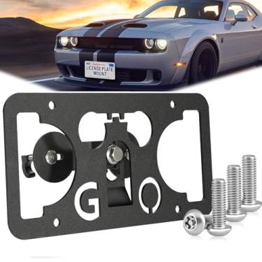 Imagem de Kit de suporte de placa de carro antifurto antifurto sem furadeira compatível com Dodge 2008-up Challenger, carregador 2011-up, Durango 2011, Grand Cherokee 2011-up
