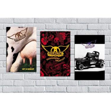 Imagem de 3 Placas decorativas bandas de rock (capas discos) à escolha - Er, Aer
