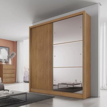 Imagem de Guarda Roupa Solteiro com Espelho 2 Portas 3 Gavetas Toronto Novo Horizonte