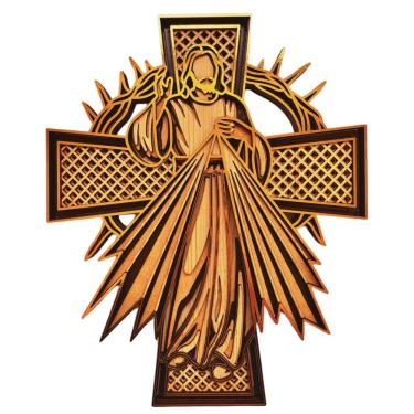 Imagem de Crucifixo Nosso Senhor Jesus Cristo, Dourado, 30 cm, MDF