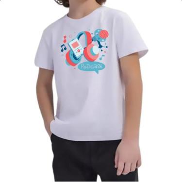 Imagem de Camiseta Infantil Podcast elementos - Alearts, 12