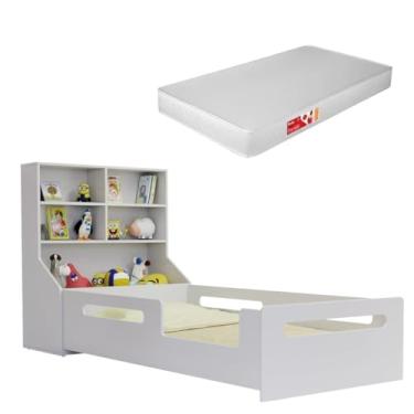 Imagem de Cama Infantil Montessoriana Solteiro Com Proteção Lateral e Prateleira Organizadora de Brinquedo