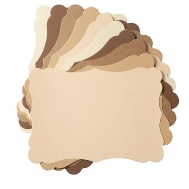 Imagem de Pacote com 50 cartões kraft em branco, papel grosso, cartões de felicitações marrons para menus de vale-presente DIY, chá de bebê e convites de casamento (marrom, 12 x 17 cm)