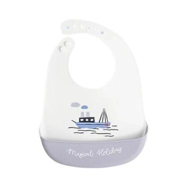 Imagem de Babador de Bebê de Silicone à Prova d'Água - Ajustável com Design de D
