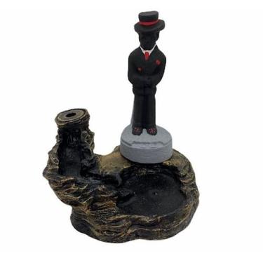 Imagem de Incensário cascata Zé Pelintra preto 12 cm resina - Lua Mística - 100%