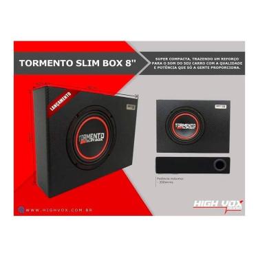 Imagem de Caixa Slim Sub Woofer Tormento Alto Falante 200Wrms 8 Pol