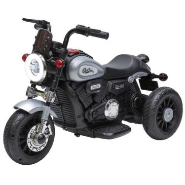 Imagem de Mini Moto Eletrica Infantil Zippy Toys Harley Tracker 6v, Cinza