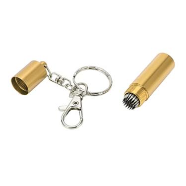 Imagem de Pricking Pin Grinder Repair Tool, Bilhar Pool Cue Tip Shaper Com Keychain, para Aumentar a Fricção e Estabilizar As Habilidades (Ouro)
