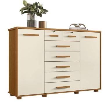 Imagem de Cômoda Fontana com 7 Gavetas Albatroz, Cinamomo/Off White - Flex