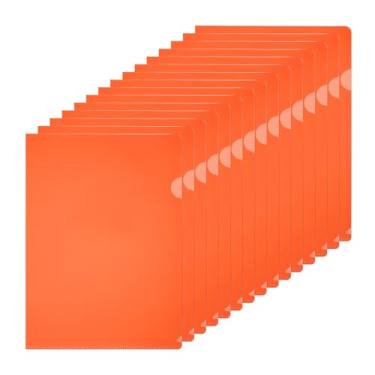 Imagem de PATIKIL Pastas de plástico A5, pacote com 15 pastas transparentes tipo L, bolsos para projetos, capas de papel, documentos, em forma de L, transparentes para documentos, arquivo de plástico, 16 x 22