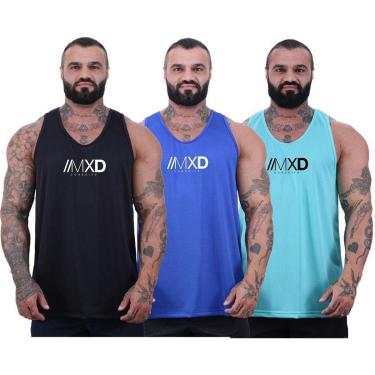 Imagem de Kit 3 Regatas Cavada Mxd Conceito Dry 100% Poliéster Furinho Cor:;Tamanho:P;Gênero:Masculino-Masculino