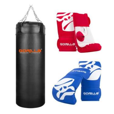 Imagem de Kit Família Saco De Pancada Boxe 70 cm + Luva Pro Adulta + Luva Infant