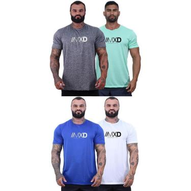 Imagem de Kit 4 Camiseta Tradicional Masculina MXD Dry 100% Poliéster Cor:;Tamanho:G;Gênero:Mascu...