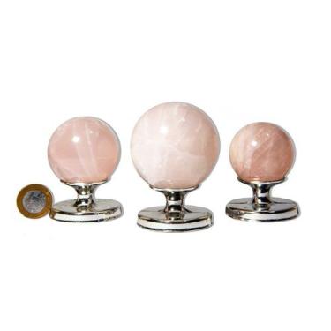 Imagem de 1 Kg Esfera Bola Quartzo Rosa Pedra Natural Comum Atacado - Cristaisde