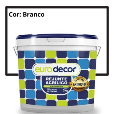 Imagem de Rejunte Acrílico Eurodecor 5kg Interno Externo Porcelanato Cerâmica Ba