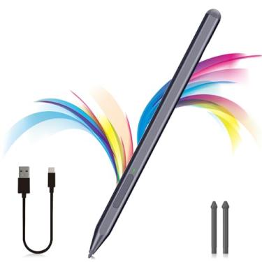 Imagem de Milikilo Caneta Stylus para Microsoft Surface Pro11/10/9/8/X/7+/6/5/4/3/Surface 3, Surface Go 3/2/1, Surface Laptop/Studio/Book 4/3/2/1 com botão lateral de borracha, rejeição da palma, função de