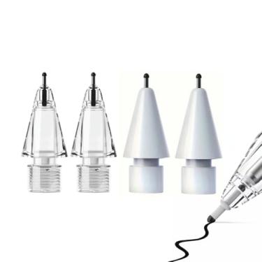 Imagem de Pontas de lápis de substituição para Apple Pencil Pro, pontas para Apple Pencil Pro servem para Apple 2ª geração USB-C, lápis digital Logitech Crayon, pontas de agulha com capa, conjuntos de lápis sem